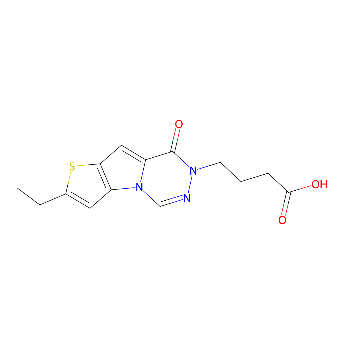 4-(2-ethyl-8-oxothieno[2',3':4,5]pyrrolo[1,2-d][1,2,4]triazin-7(8H)-yl)butanoic acid molecular structure, CAS 1170546-21-0