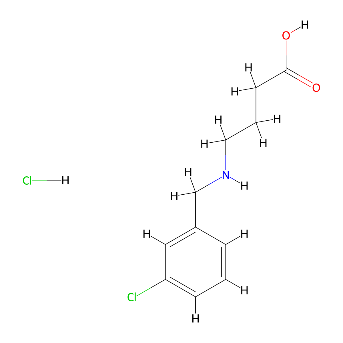 4-{[(3-Chlorophenyl)methyl]amino}butanoic acid hydrochloride molecular structure, CAS 1170550-19-2