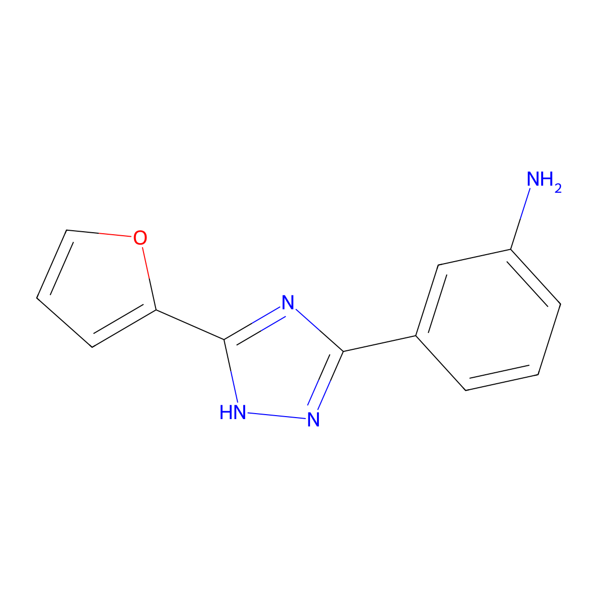 3-(5-(furan-2-yl)-1H-1,2,4-triazol-3-yl)aniline molecular structure, CAS 1170552-57-4
