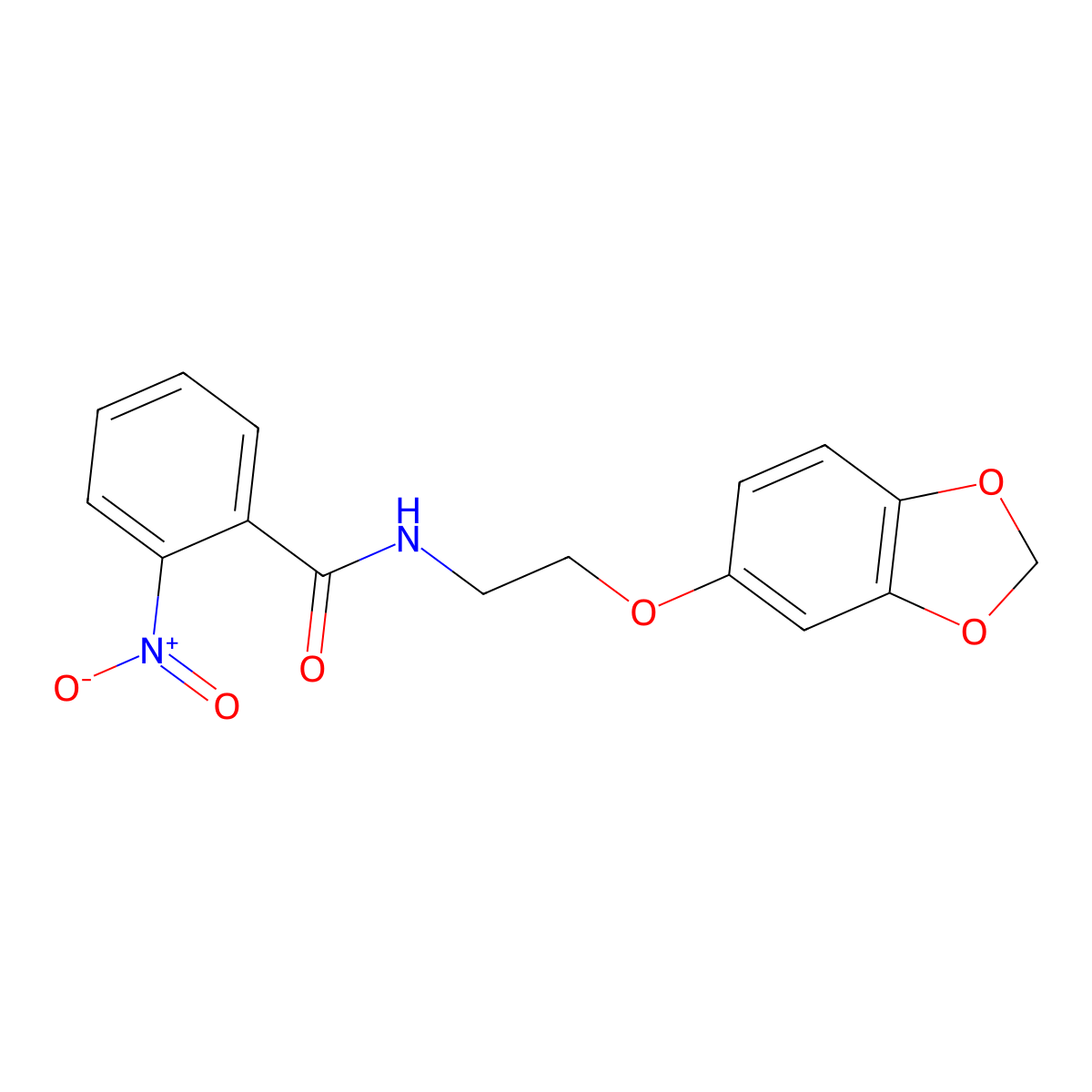 N-(2-(benzo[d][1,3]dioxol-5-yloxy)ethyl)-2-nitrobenzamide molecular structure, CAS 1170554-00-3