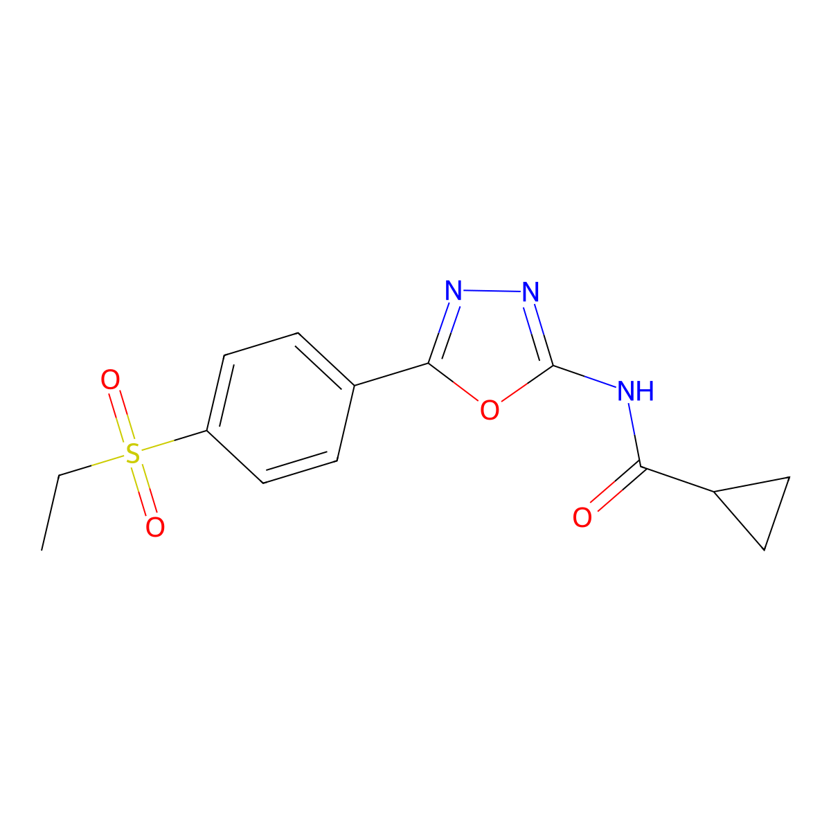 N-{5-[4-(ethanesulfonyl)phenyl]-1,3,4-oxadiazol-2-yl}cyclopropanecarboxamide molecular structure, CAS 1170555-05-1