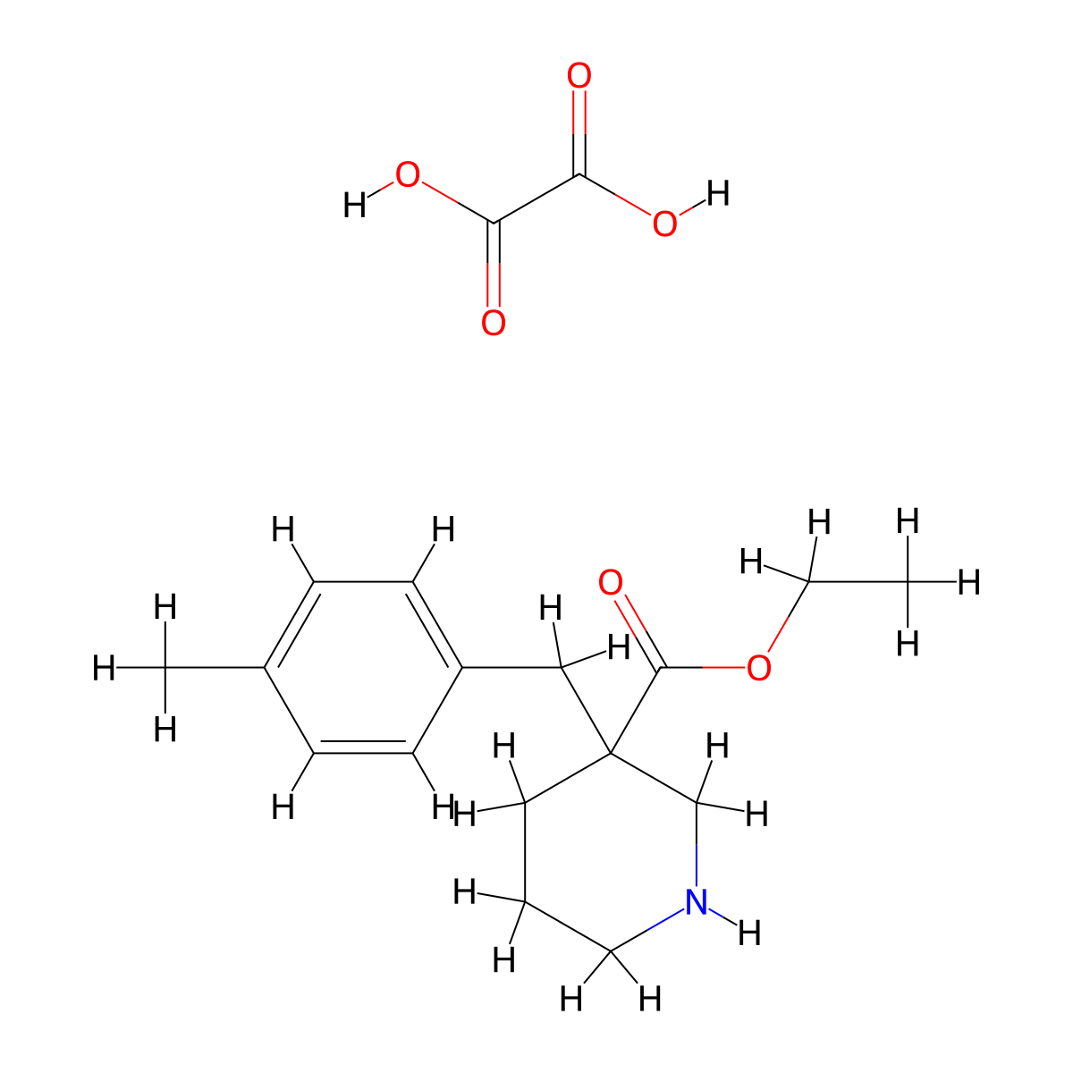 Ethyl 3-(4-methylbenzyl)piperidine-3-carboxylate oxalate molecular structure, CAS 1170556-67-8