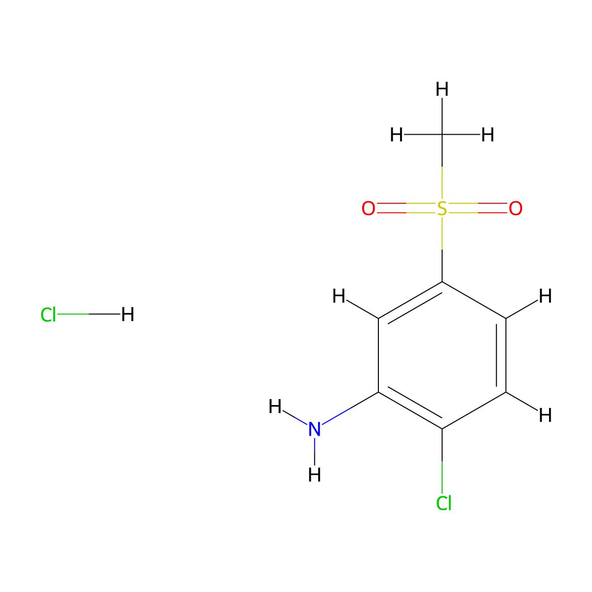 2-Chloro-5-(methylsulfonyl)aniline hydrochloride molecular structure, CAS 1170556-70-3