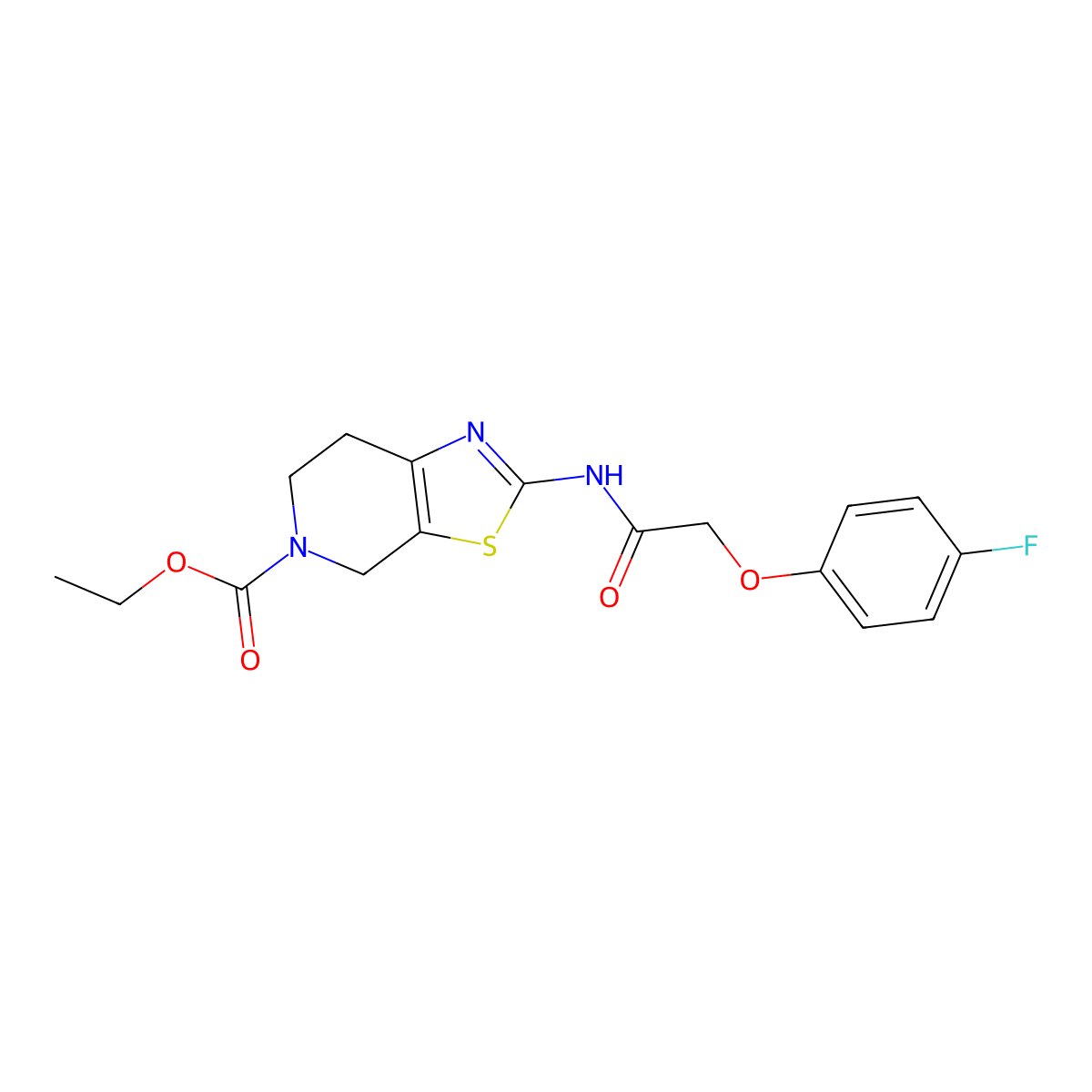 ethyl 2-(2-(4-fluorophenoxy)acetamido)-6,7-dihydrothiazolo[5,4-c]pyridine-5(4H)-carboxylate molecular structure, CAS 1170556-86-1