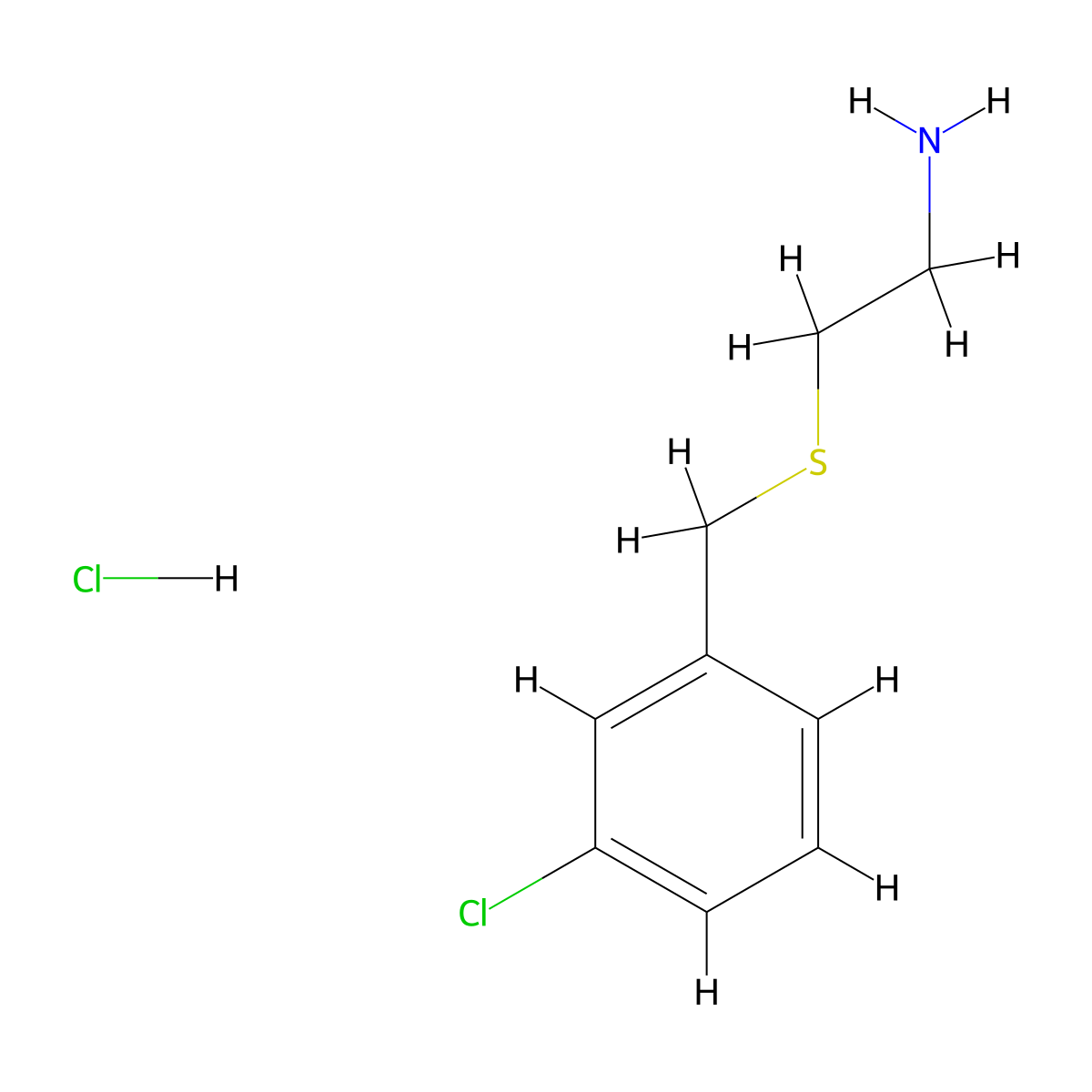 2-[(3-Chlorobenzyl)sulfanyl]ethylamine hydrochloride molecular structure, CAS 1170562-27-2
