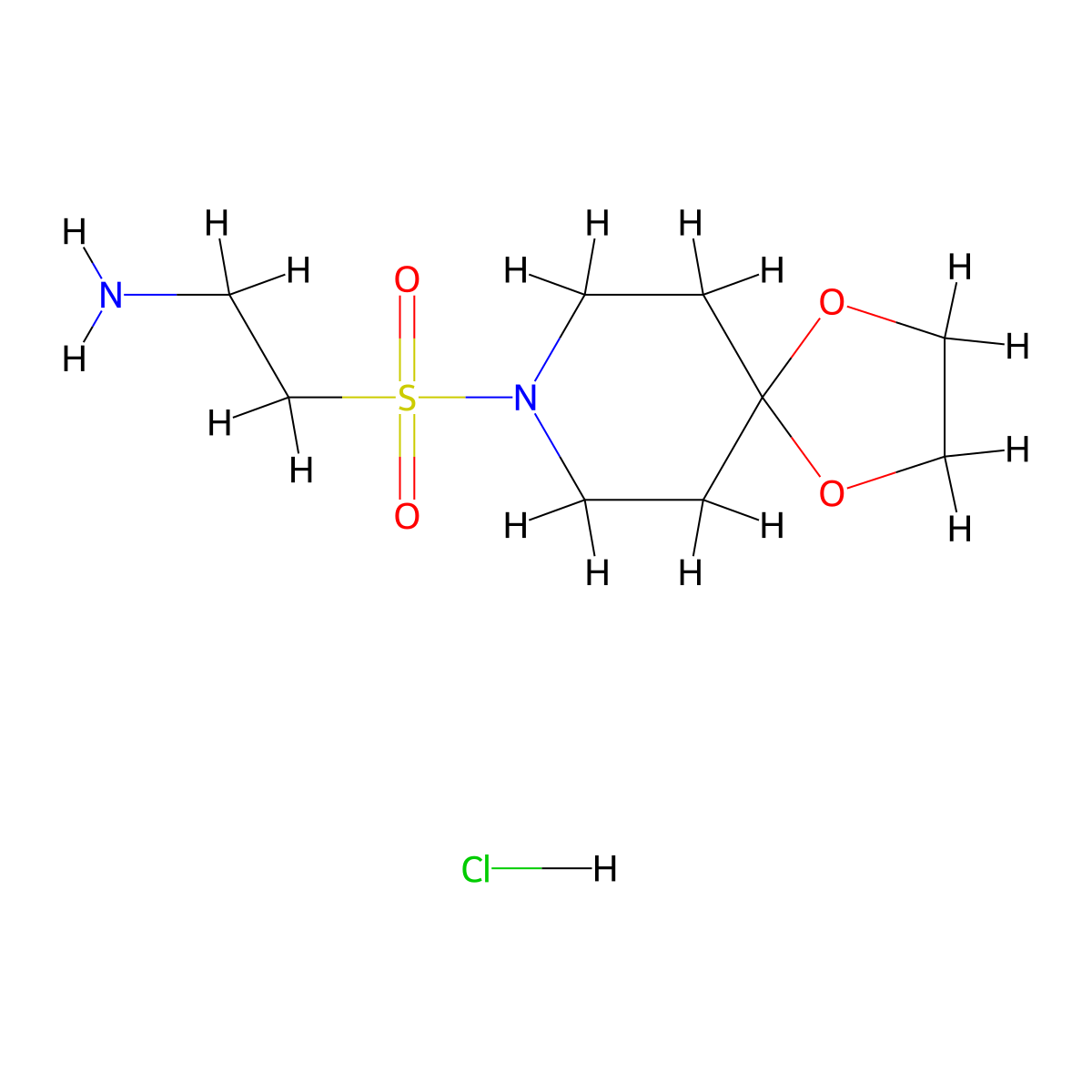 2-(1,4-Dioxa-8-azaspiro[4.5]dec-8-ylsulfonyl)ethanamine hydrochloride molecular structure, CAS 1170562-90-9