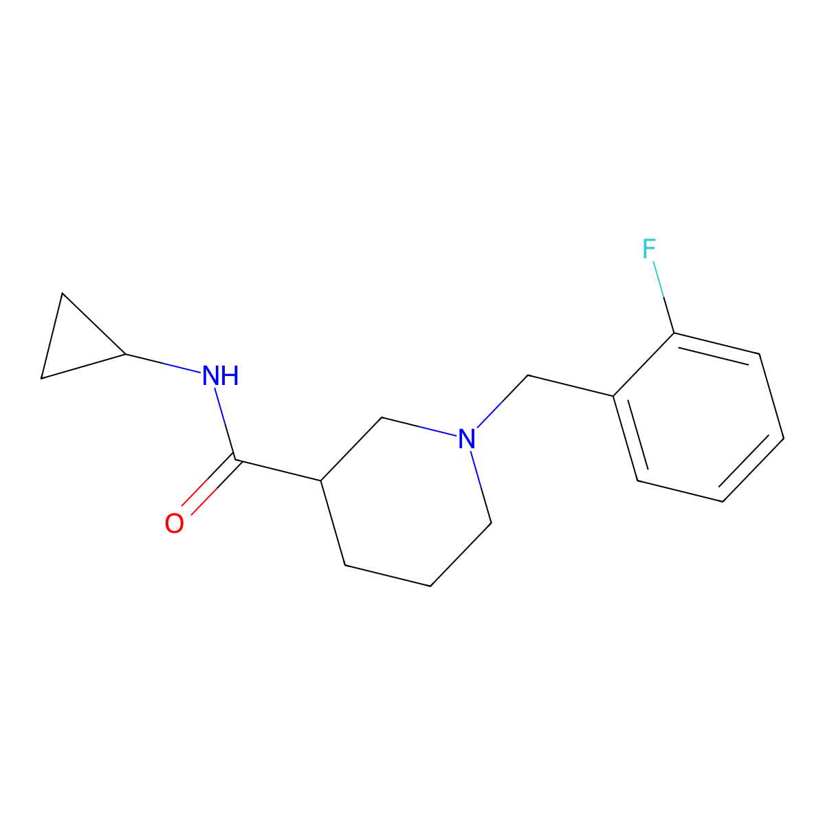 N-cyclopropyl-1-[(2-fluorophenyl)methyl]piperidine-3-carboxamide molecular structure, CAS 1170567-63-1