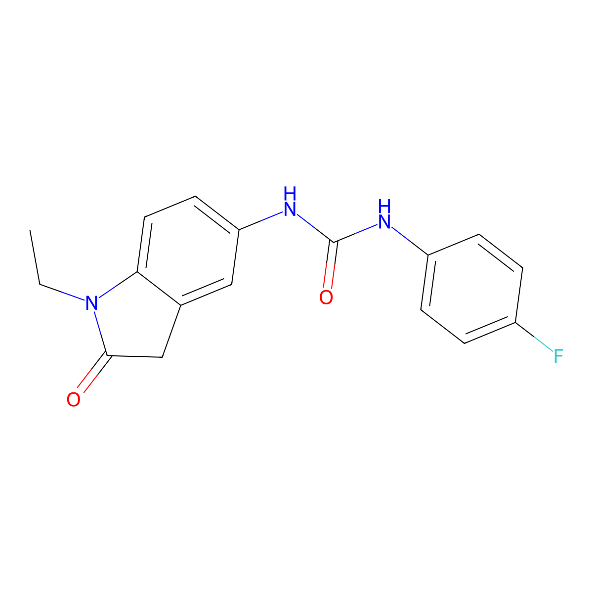 1-(1-Ethyl-2-oxoindolin-5-yl)-3-(4-fluorophenyl)urea molecular structure, CAS 1170567-84-6