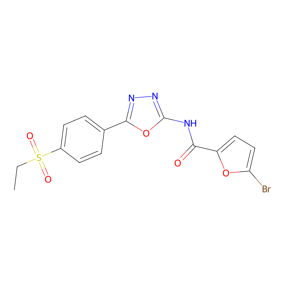 5-bromo-N-{5-[4-(ethanesulfonyl)phenyl]-1,3,4-oxadiazol-2-yl}furan-2-carboxamide molecular structure, CAS 1170570-46-3