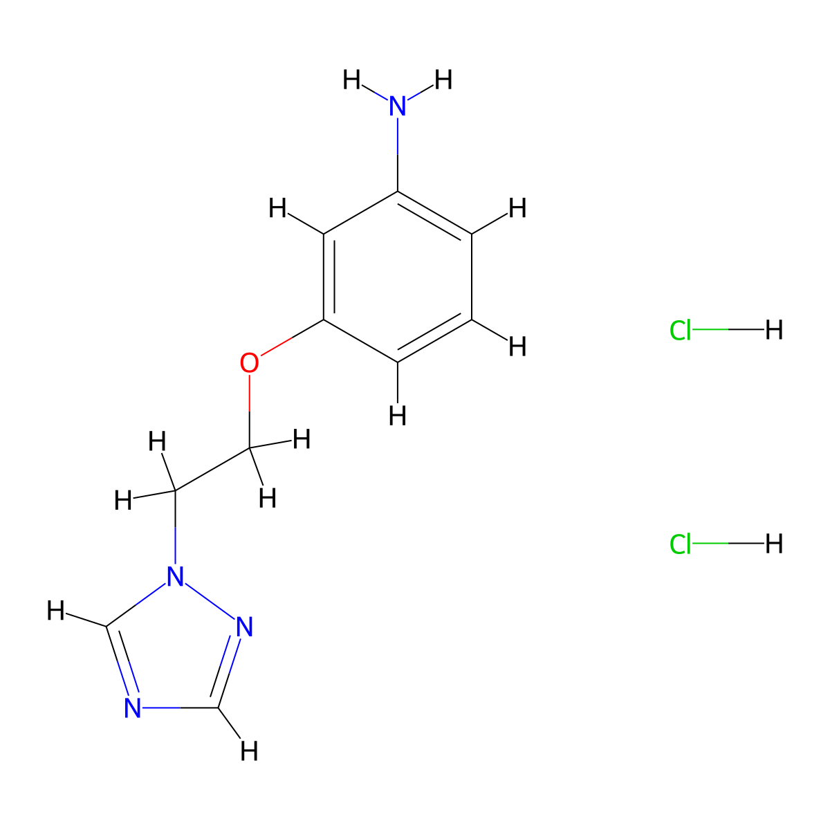 3-(2-(1H-1,2,4-triazol-1-yl)ethoxy)aniline dihydrochloride molecular structure, CAS 1170572-62-9