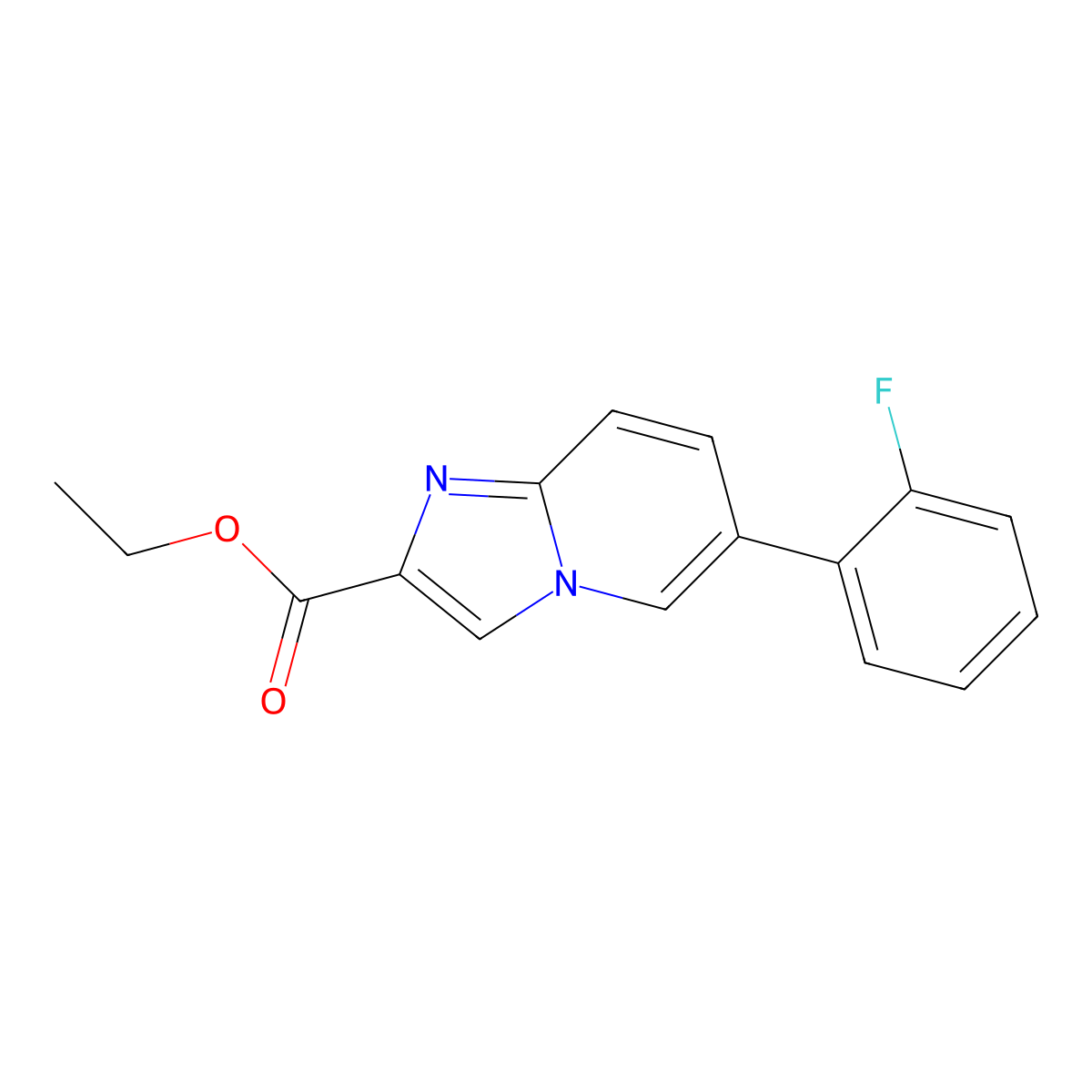Ethyl 6-(2-fluorophenyl)imidazo[1,2-a]pyridine-2-carboxylate molecular structure, CAS 1170572-92-5