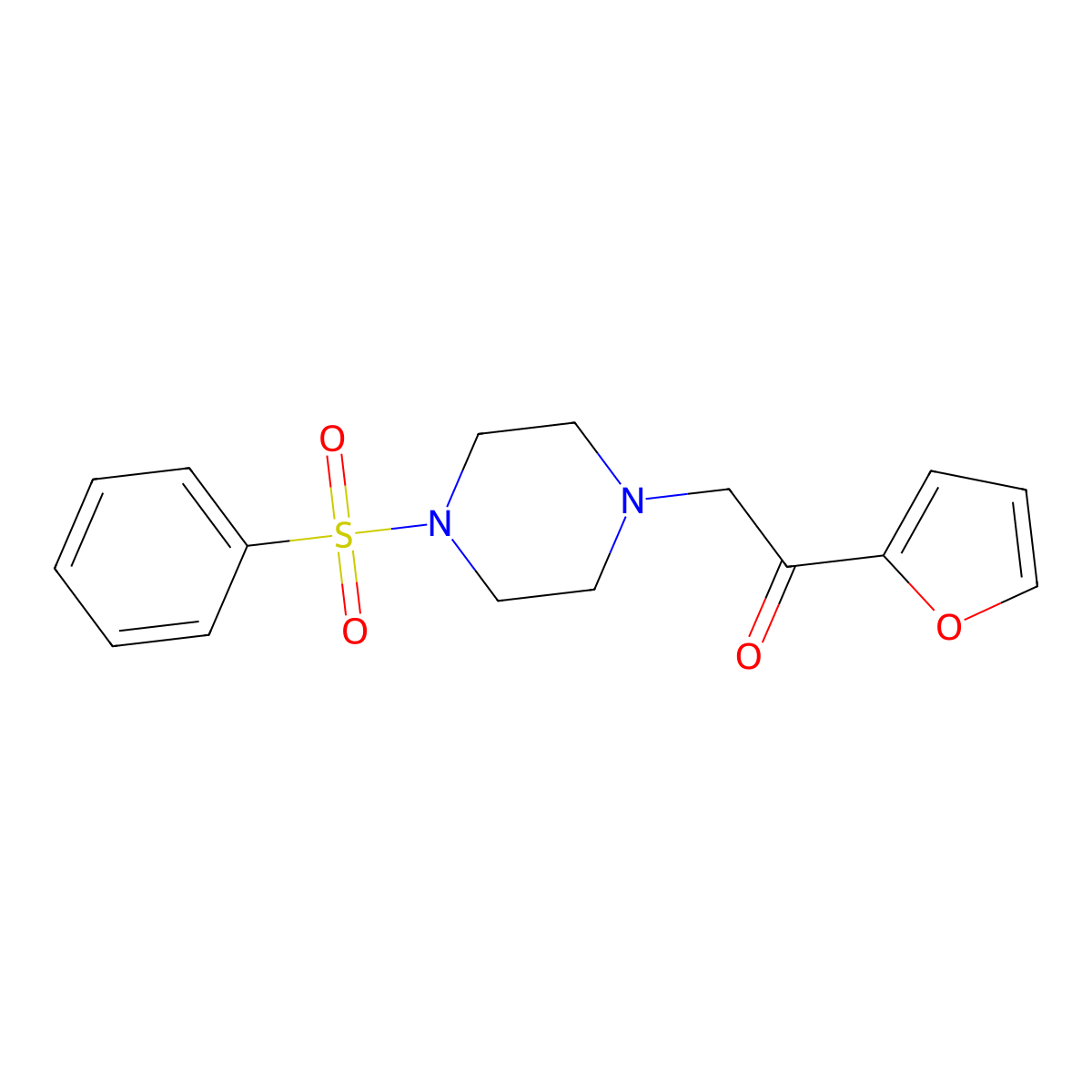 1-(Furan-2-yl)-2-(4-(phenylsulfonyl)piperazin-1-yl)ethanone molecular structure, CAS 1170573-08-6