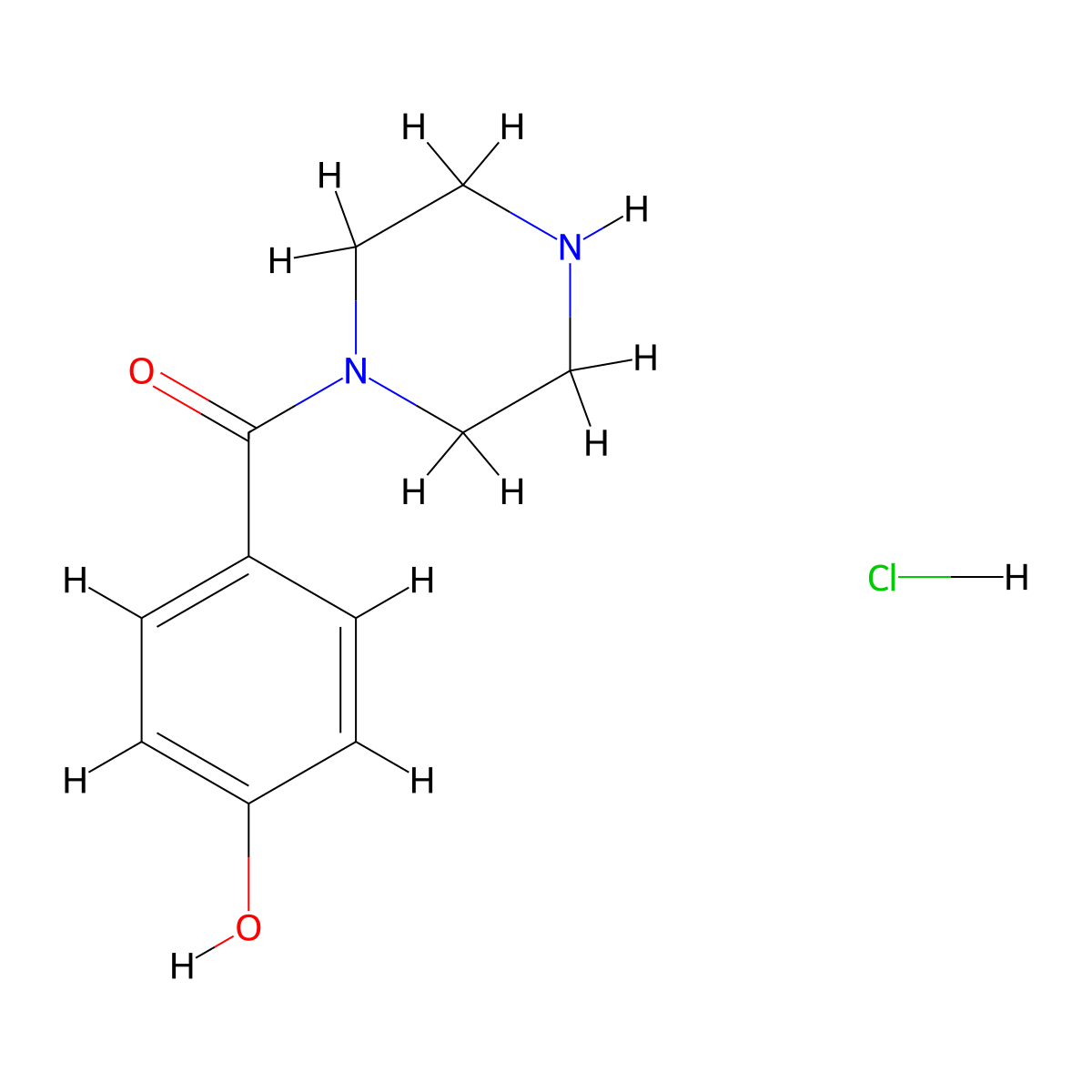4-(Piperazine-1-carbonyl)phenol hydrochloride molecular structure, CAS 1170576-51-8