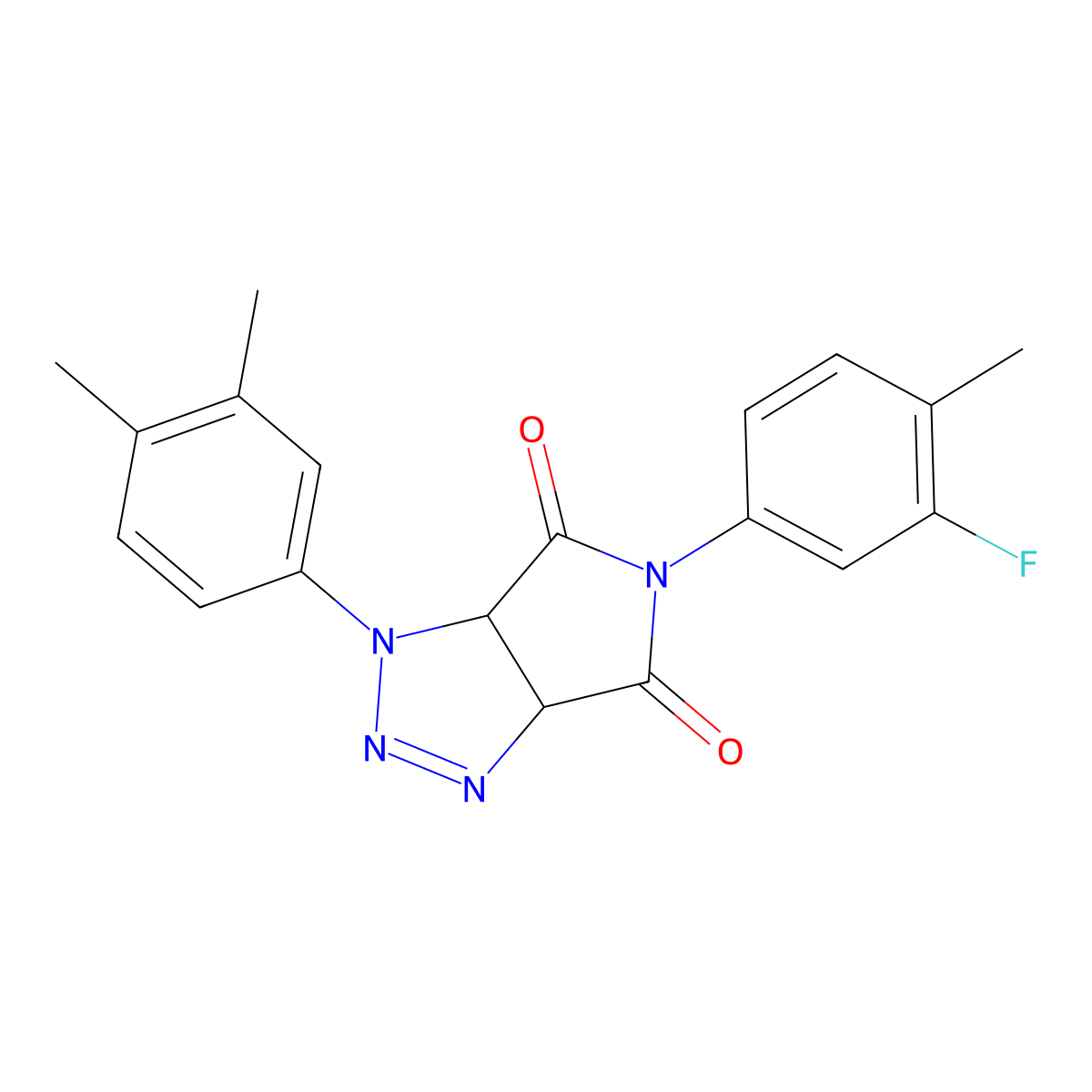1-(3,4-dimethylphenyl)-5-(3-fluoro-4-methylphenyl)-1,6a-dihydropyrrolo[3,4-d][1,2,3]triazole-4,6(3aH,5H)-dione molecular structure, CAS 1170595-63-7