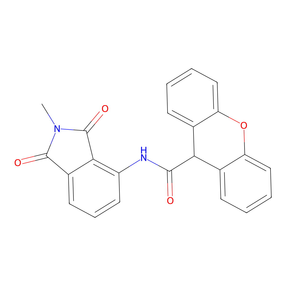 N-(2-methyl-1,3-dioxoisoindolin-4-yl)-9H-xanthene-9-carboxamide molecular structure, CAS 1170596-65-2