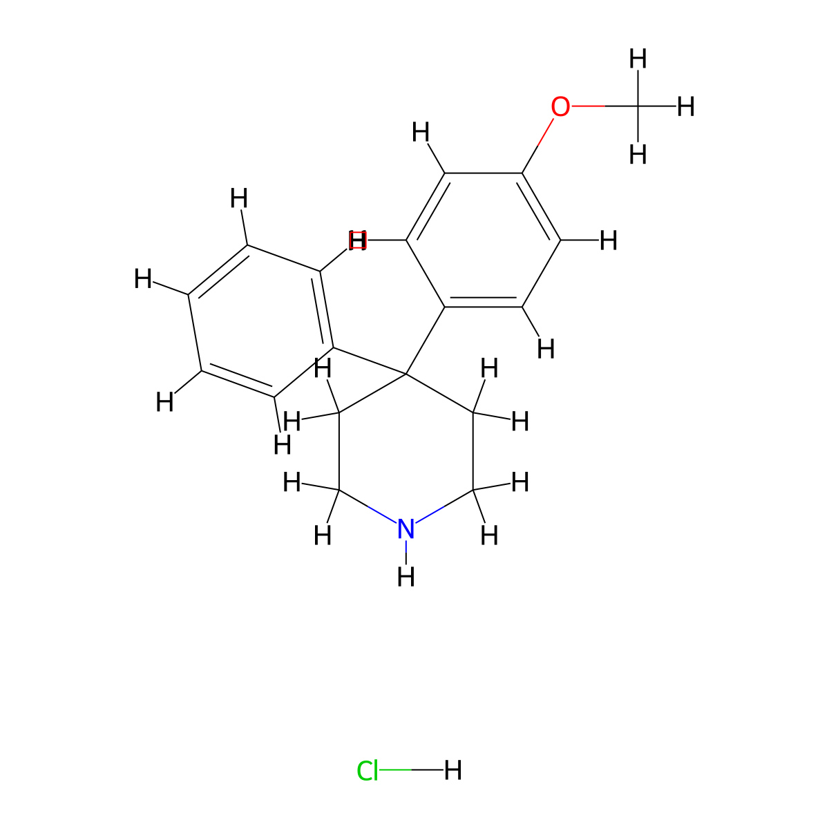4-(4-Methoxyphenyl)-4-phenylpiperidine hydrochloride molecular structure, CAS 1170596-97-0