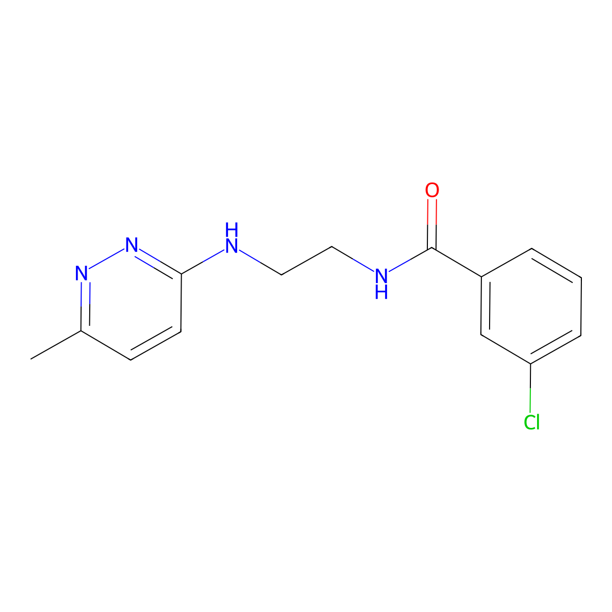 3-chloro-N-{2-[(6-methylpyridazin-3-yl)amino]ethyl}benzamide molecular structure, CAS 1170600-16-4