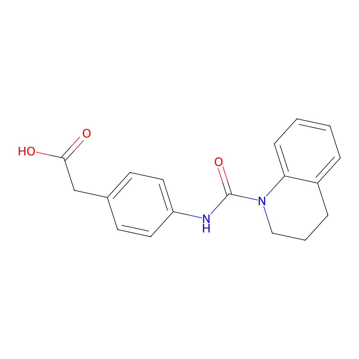 {4-[(3,4-Dihydroquinolin-1(2H)-ylcarbonyl)amino]phenyl}acetic acid molecular structure, CAS 1170601-59-8