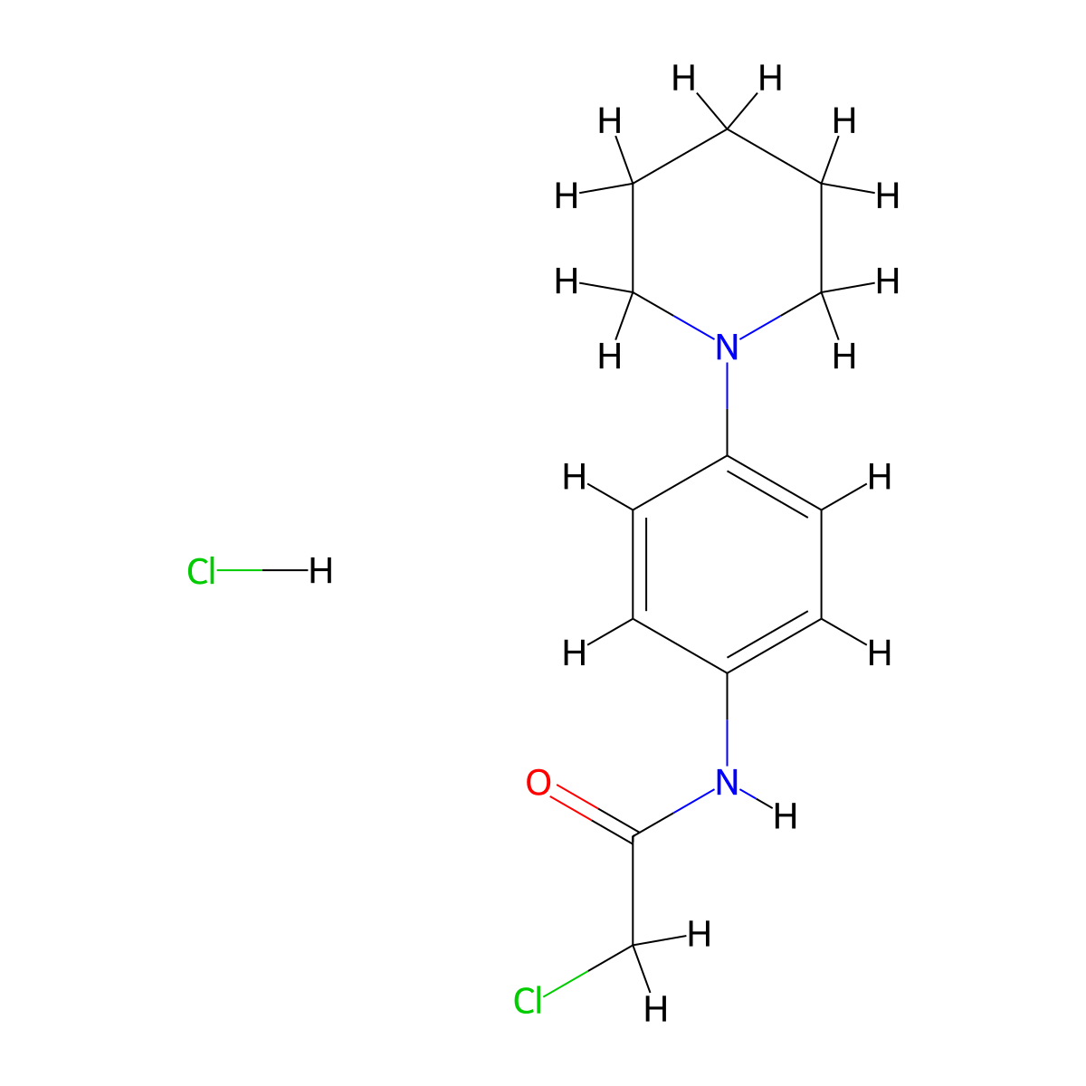 2-chloro-N-(4-(piperidin-1-yl)phenyl)acetamide hydrochloride molecular structure, CAS 1170601-73-6