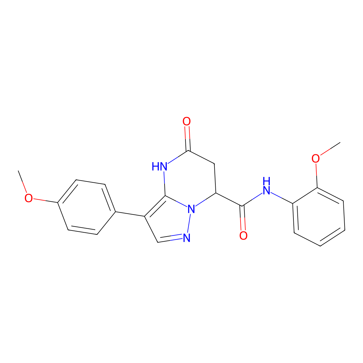 N-(2-methoxyphenyl)-3-(4-methoxyphenyl)-5-oxo-4,5,6,7-tetrahydropyrazolo[1,5-a]pyrimidine-7-carboxamide molecular structure, CAS 1170603-51-6
