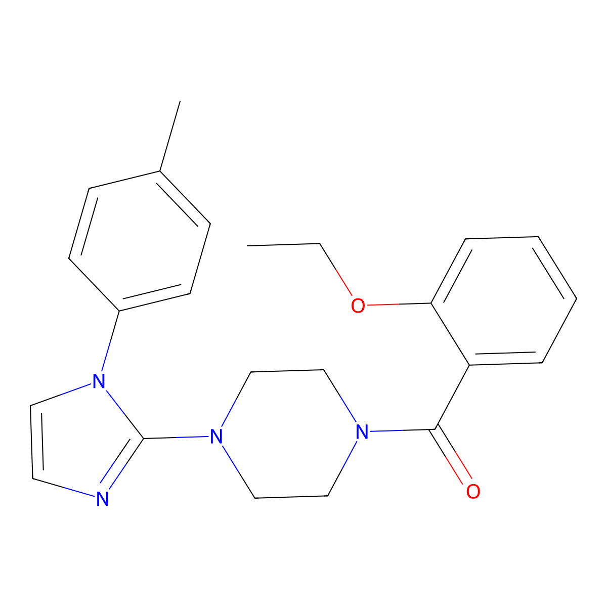 (2-Ethoxyphenyl)(4-(1-(p-tolyl)-1H-imidazol-2-yl)piperazin-1-yl)methanone molecular structure, CAS 1170605-17-0