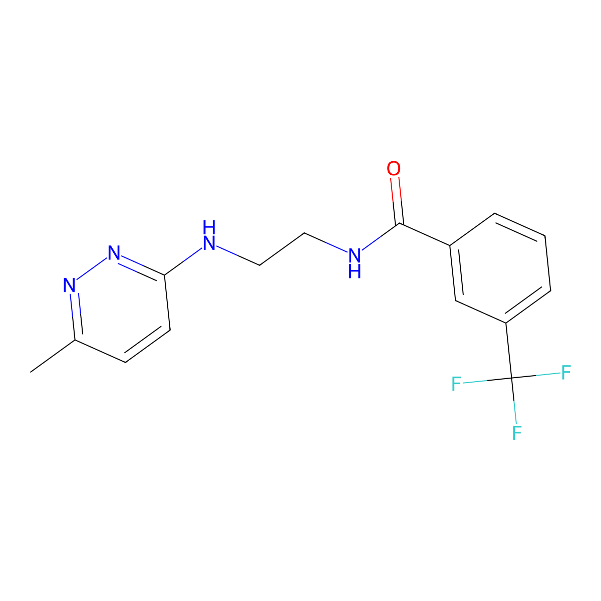 N-{2-[(6-methylpyridazin-3-yl)amino]ethyl}-3-(trifluoromethyl)benzamide molecular structure, CAS 1170607-00-7