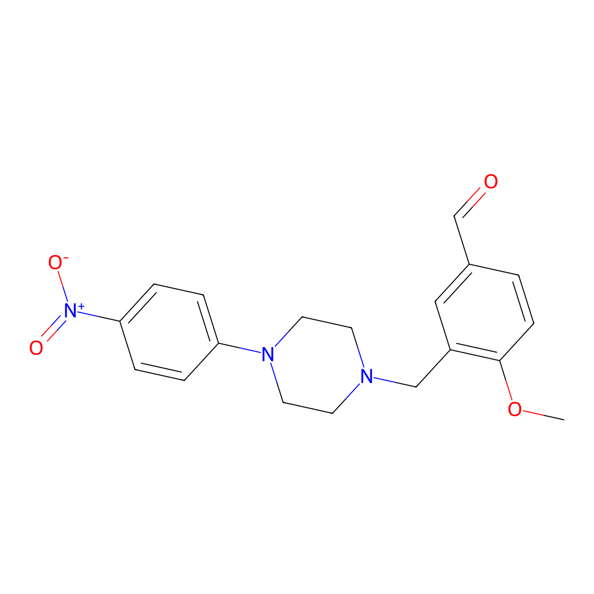 4-Methoxy-3-{[4-(4-nitrophenyl)piperazin-1-yl]methyl}benzaldehyde molecular structure, CAS 1170608-70-4