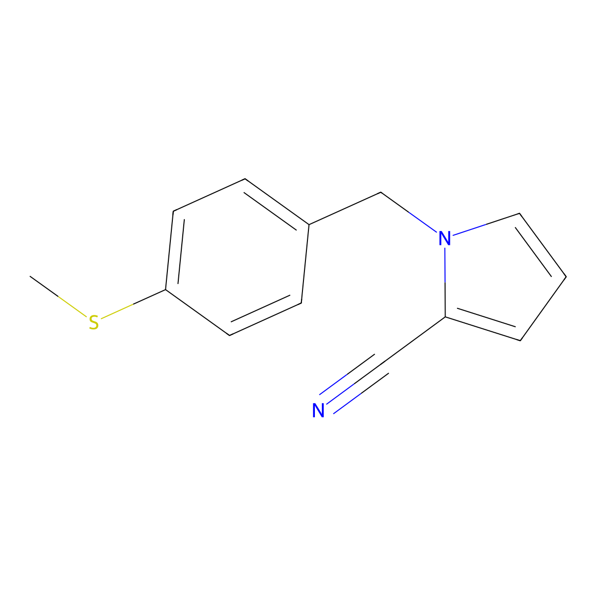 1-[4-(Methylthio)benzyl]-1H-pyrrole-2-carbonitrile molecular structure, CAS 1170615-85-6