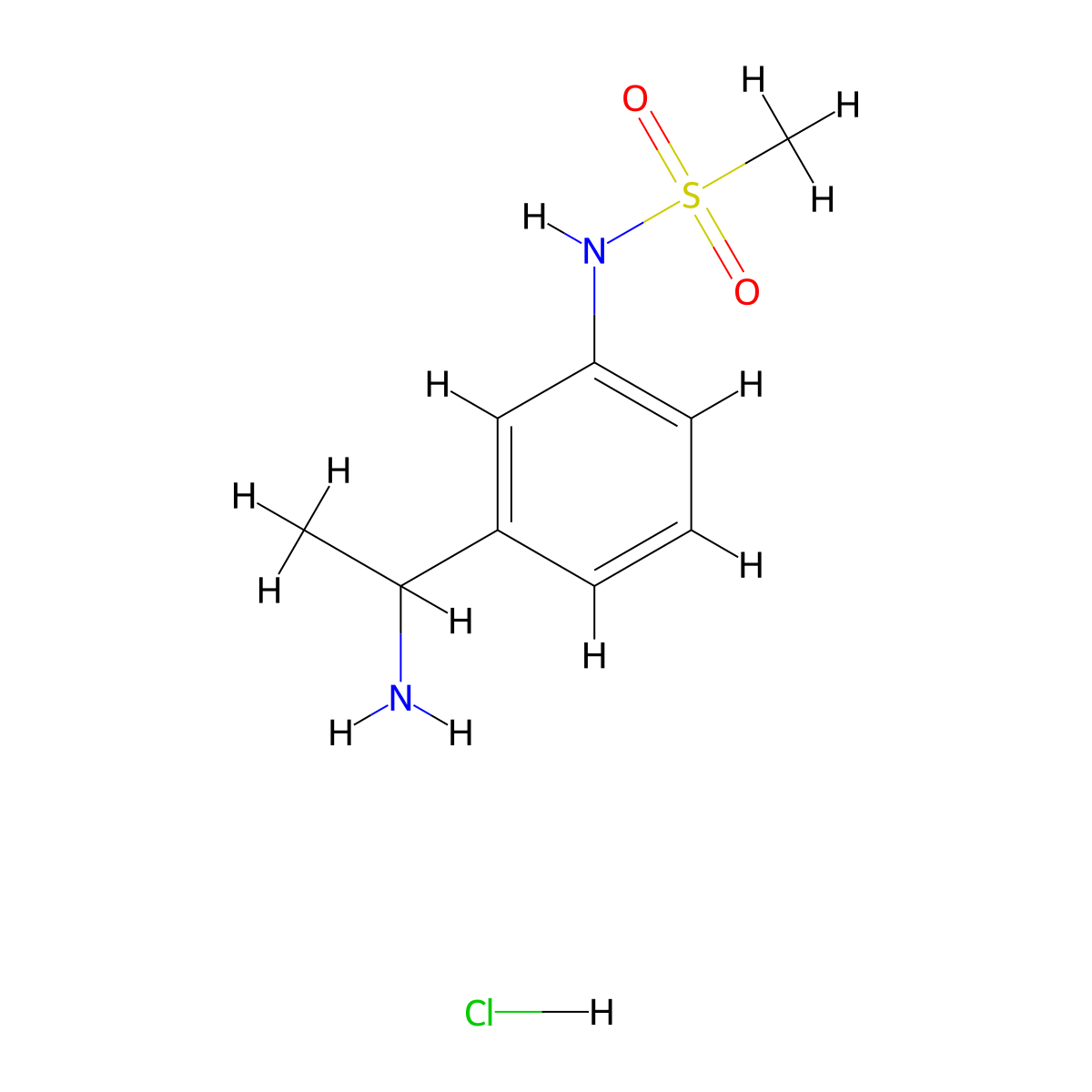 N-[3-(1-aminoethyl)phenyl]methanesulfonamide hydrochloride molecular structure, CAS 1170616-25-7
