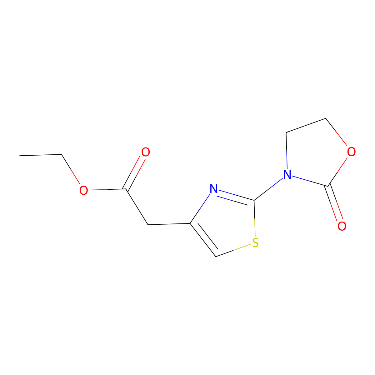 Ethyl [2-(2-oxo-1,3-oxazolidin-3-yl)-1,3-thiazol-4-yl]acetate molecular structure, CAS 1170616-56-4