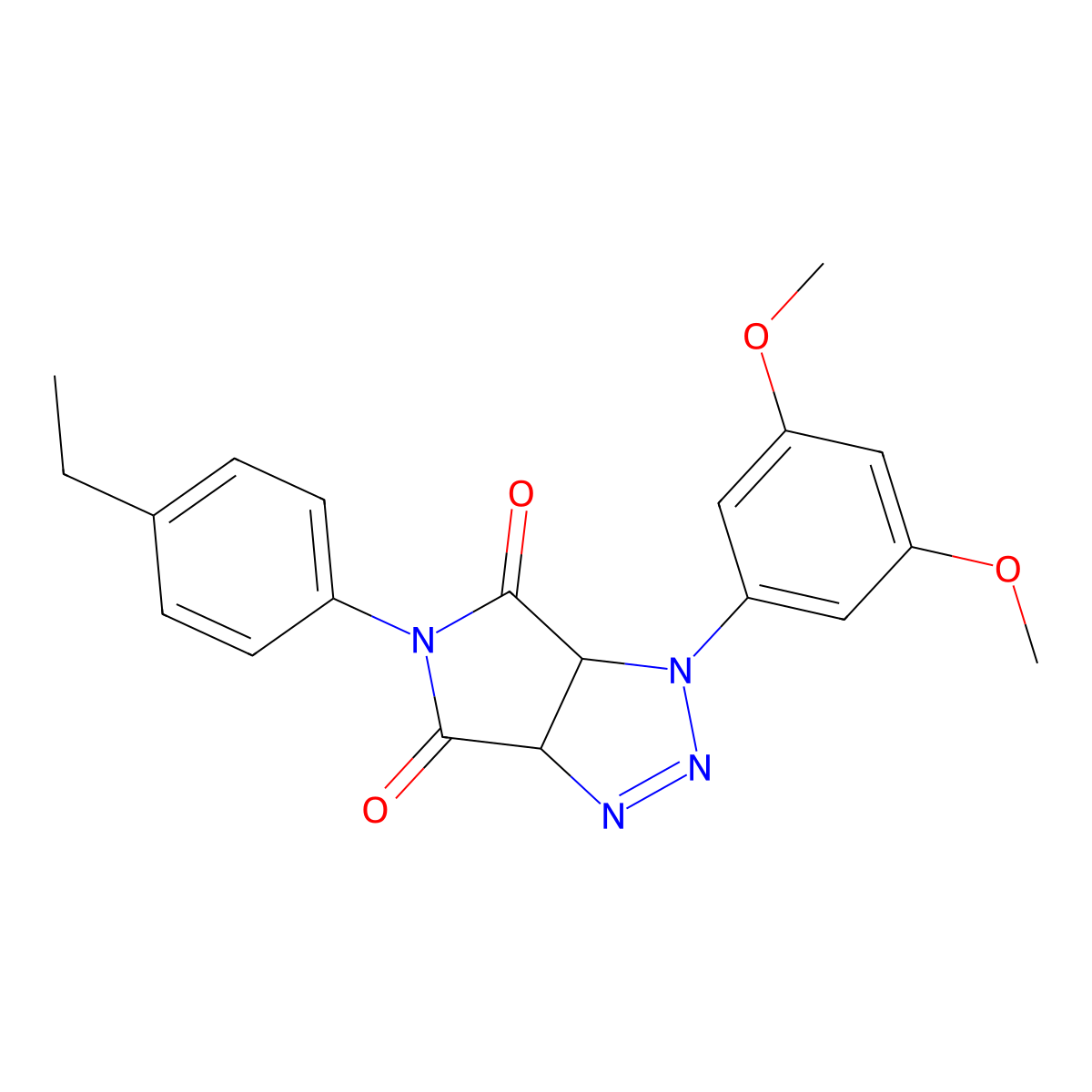 1-(3,5-dimethoxyphenyl)-5-(4-ethylphenyl)-1H,3aH,4H,5H,6H,6aH-pyrrolo[3,4-d][1,2,3]triazole-4,6-dione molecular structure, CAS 1170616-88-2