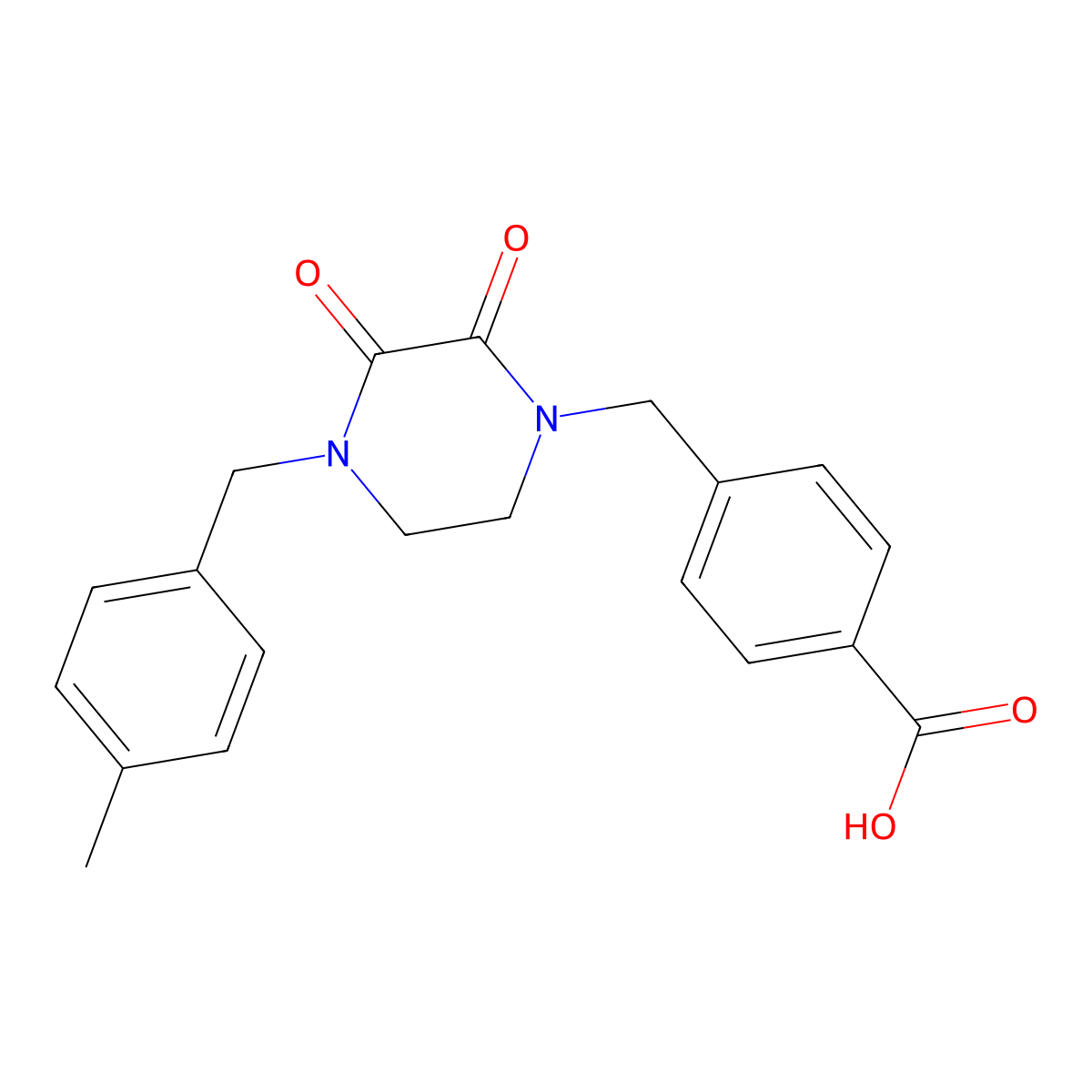 4-{[4-(4-Methylbenzyl)-2,3-dioxopiperazin-1-yl]methyl}benzoic acid molecular structure, CAS 1170620-57-1