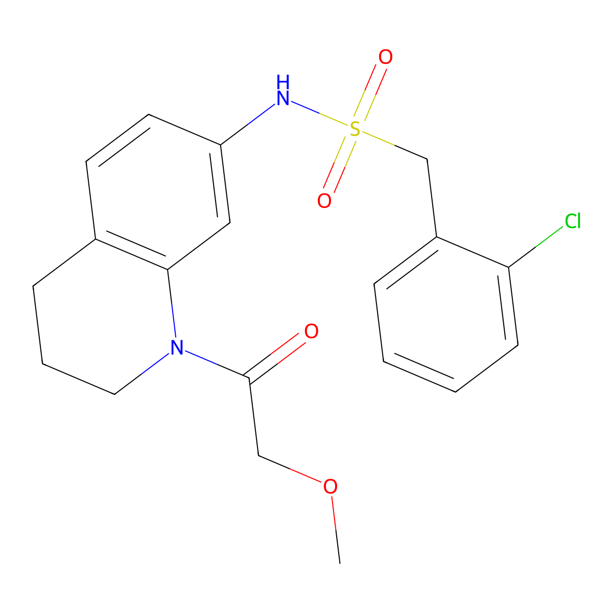 1-(2-chlorophenyl)-N-[1-(2-methoxyacetyl)-1,2,3,4-tetrahydroquinolin-7-yl]methanesulfonamide molecular structure, CAS 1170622-04-4