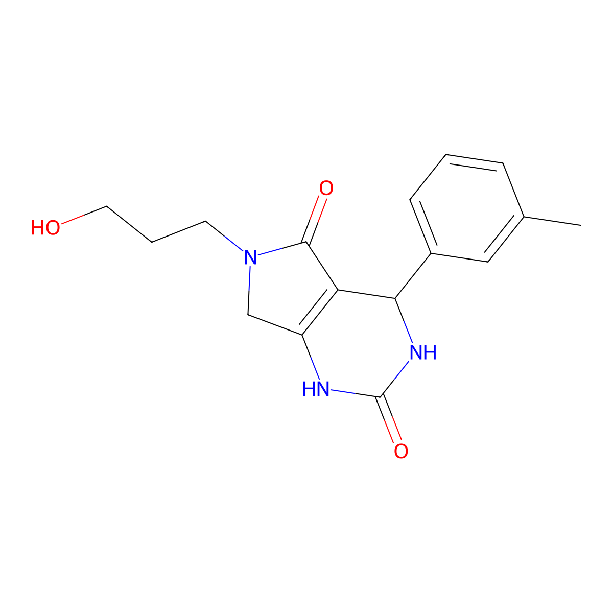 6-(3-hydroxypropyl)-4-(3-methylphenyl)-1H,2H,3H,4H,5H,6H,7H-pyrrolo[3,4-d]pyrimidine-2,5-dione molecular structure, CAS 1170622-06-6