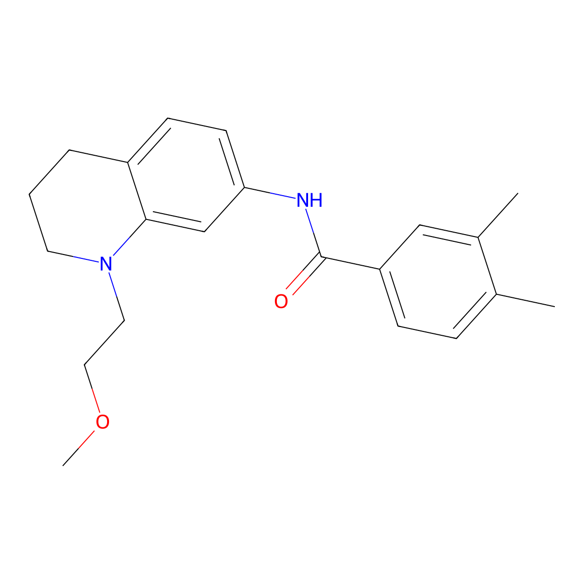 N-(1-(2-methoxyethyl)-1,2,3,4-tetrahydroquinolin-7-yl)-3,4-dimethylbenzamide molecular structure, CAS 1170624-42-6