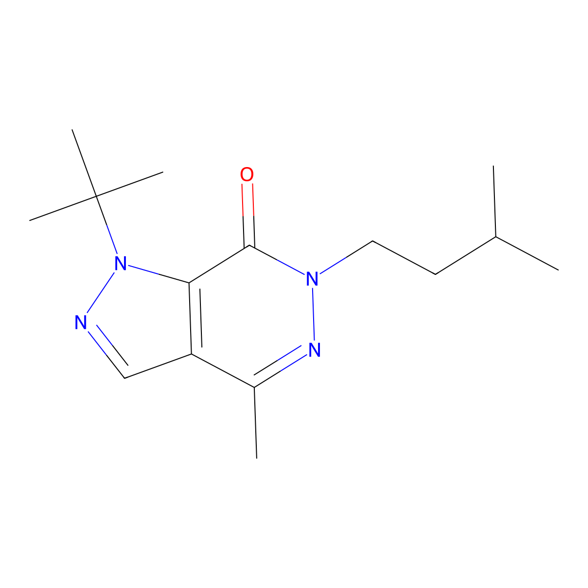 1-(tert-butyl)-6-isopentyl-4-methyl-1H-pyrazolo[3,4-d]pyridazin-7(6H)-one molecular structure, CAS 1170628-14-4