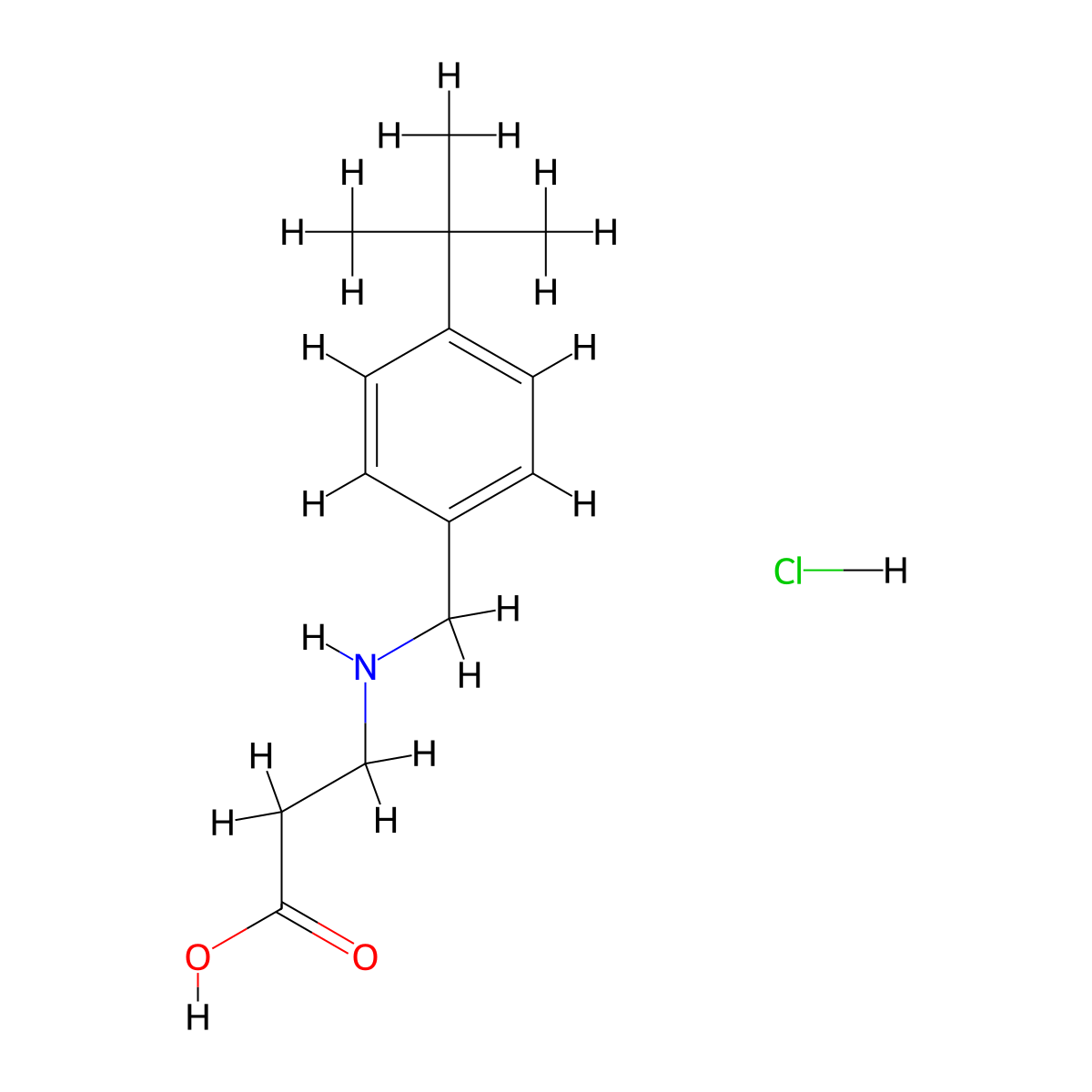 3-{[(4-Tert-butylphenyl)methyl]amino}propanoic acid hydrochloride molecular structure, CAS 1170629-15-8