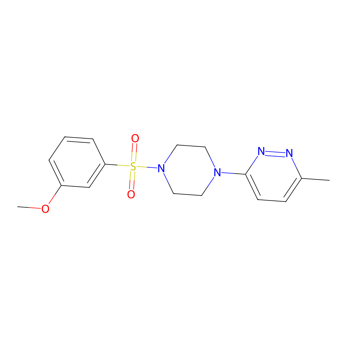 3-(4-((3-Methoxyphenyl)sulfonyl)piperazin-1-yl)-6-methylpyridazine molecular structure, CAS 1170629-66-9