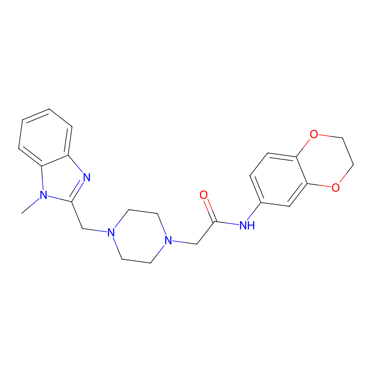 N-(2,3-dihydro-1,4-benzodioxin-6-yl)-2-{4-[(1-methyl-1H-1,3-benzodiazol-2-yl)methyl]piperazin-1-yl}acetamide molecular structure, CAS 1170631-25-0