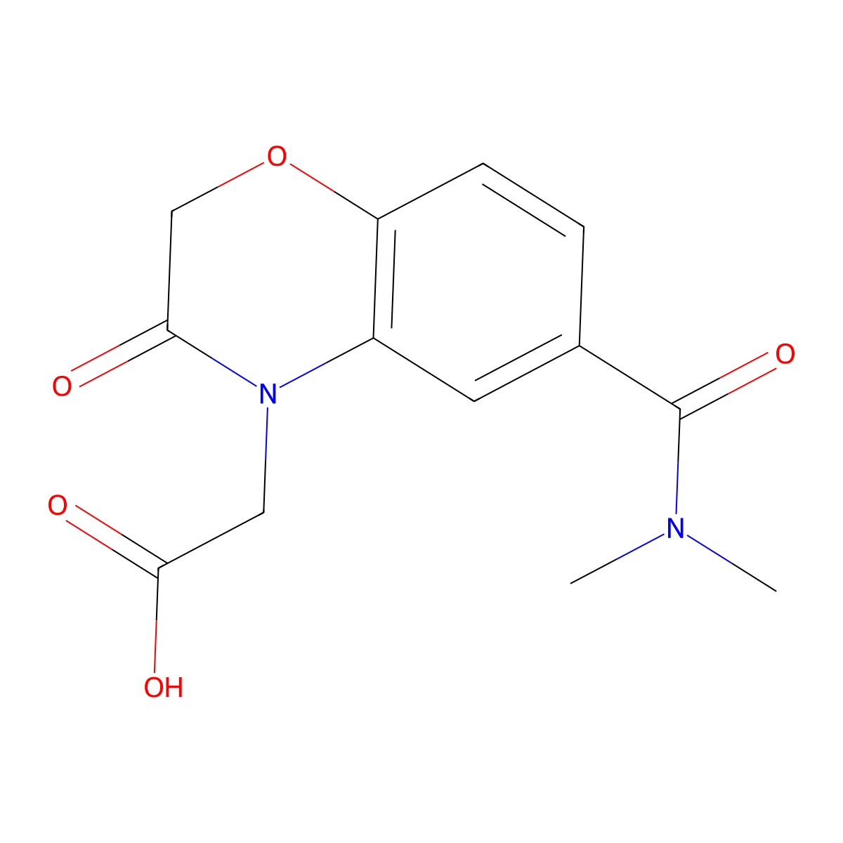 {6-[(Dimethylamino)carbonyl]-3-oxo-2,3-dihydro-4H-1,4-benzoxazin-4-yl}acetic acid molecular structure, CAS 1170633-97-2