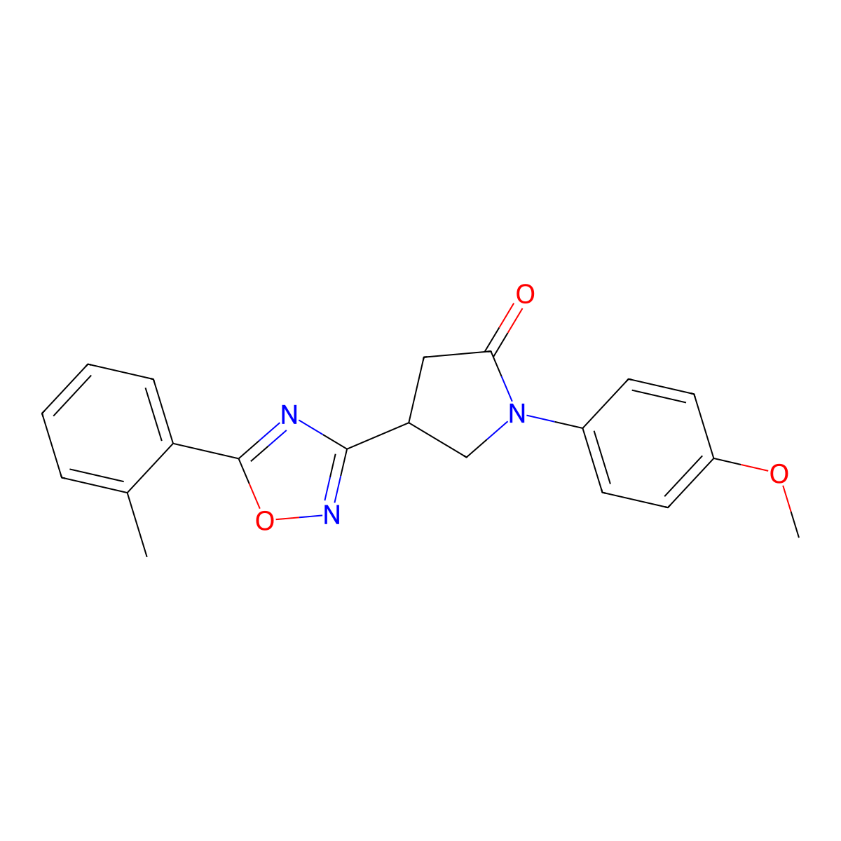 1-(4-Methoxyphenyl)-4-[5-(2-methylphenyl)-1,2,4-oxadiazol-3-yl]pyrrolidin-2-one molecular structure, CAS 1170638-95-5