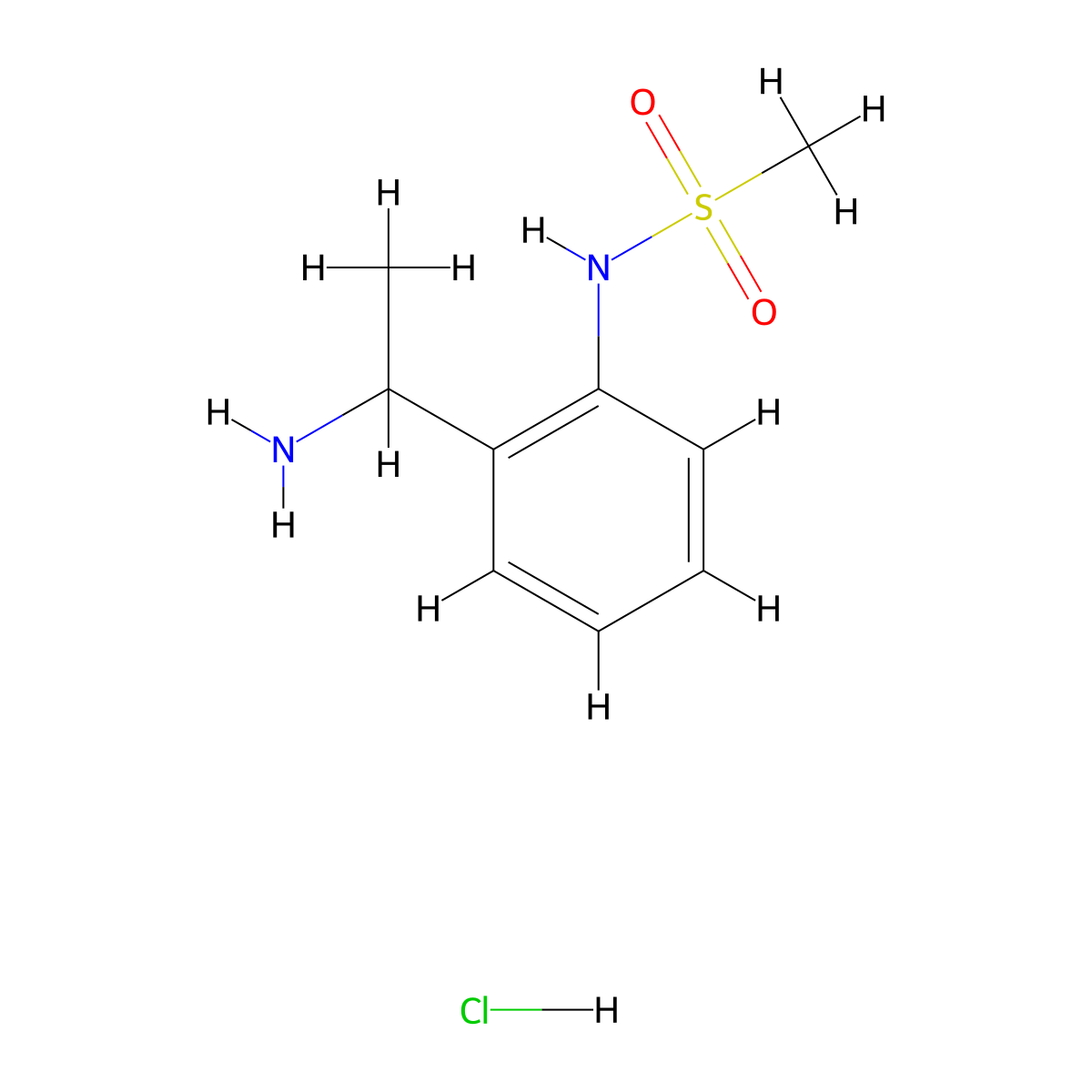 N-[2-(1-aminoethyl)phenyl]methanesulfonamide hydrochloride molecular structure, CAS 1170639-76-5