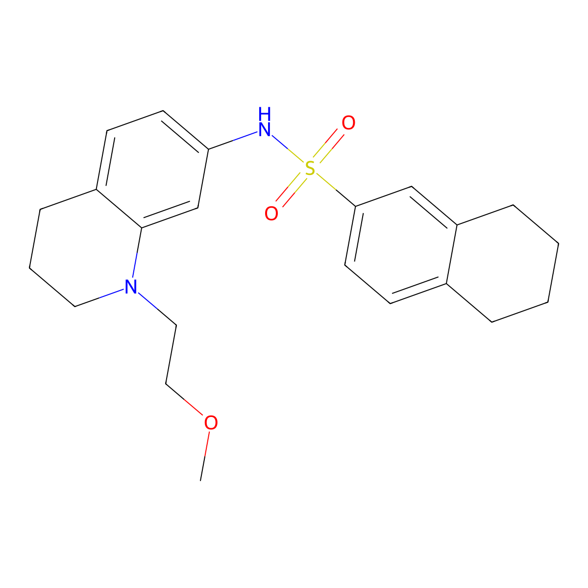 N-[1-(2-methoxyethyl)-1,2,3,4-tetrahydroquinolin-7-yl]-5,6,7,8-tetrahydronaphthalene-2-sulfonamide molecular structure, CAS 1170640-45-5