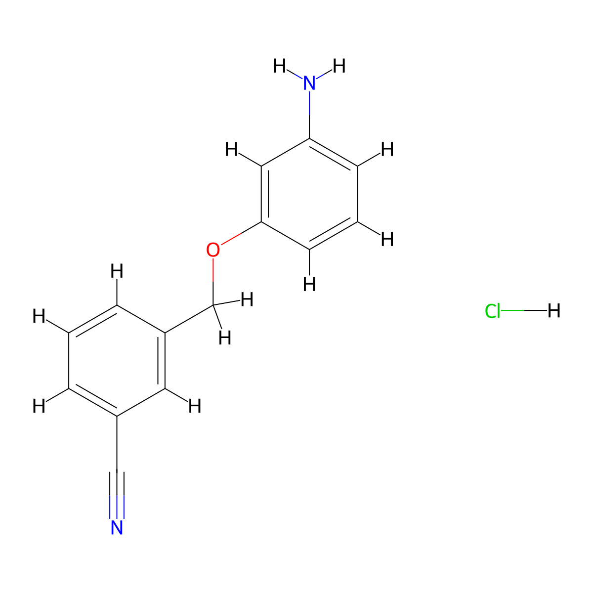 3-((3-Aminophenoxy)methyl)benzonitrile hydrochloride molecular structure, CAS 1170643-57-8