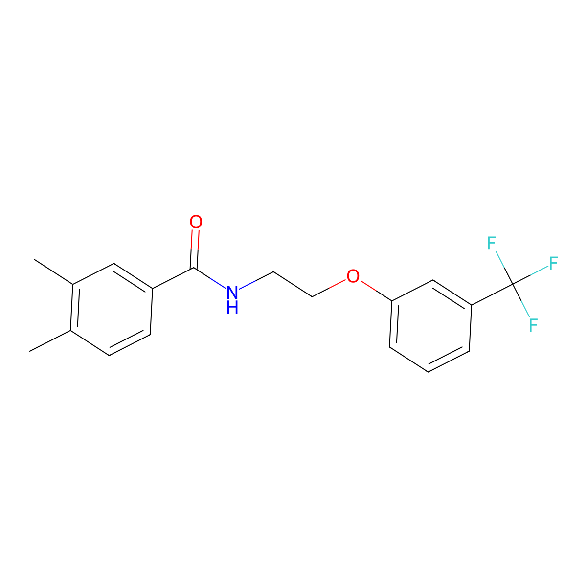 3,4-dimethyl-N-{2-[3-(trifluoromethyl)phenoxy]ethyl}benzamide molecular structure, CAS 1170646-68-0