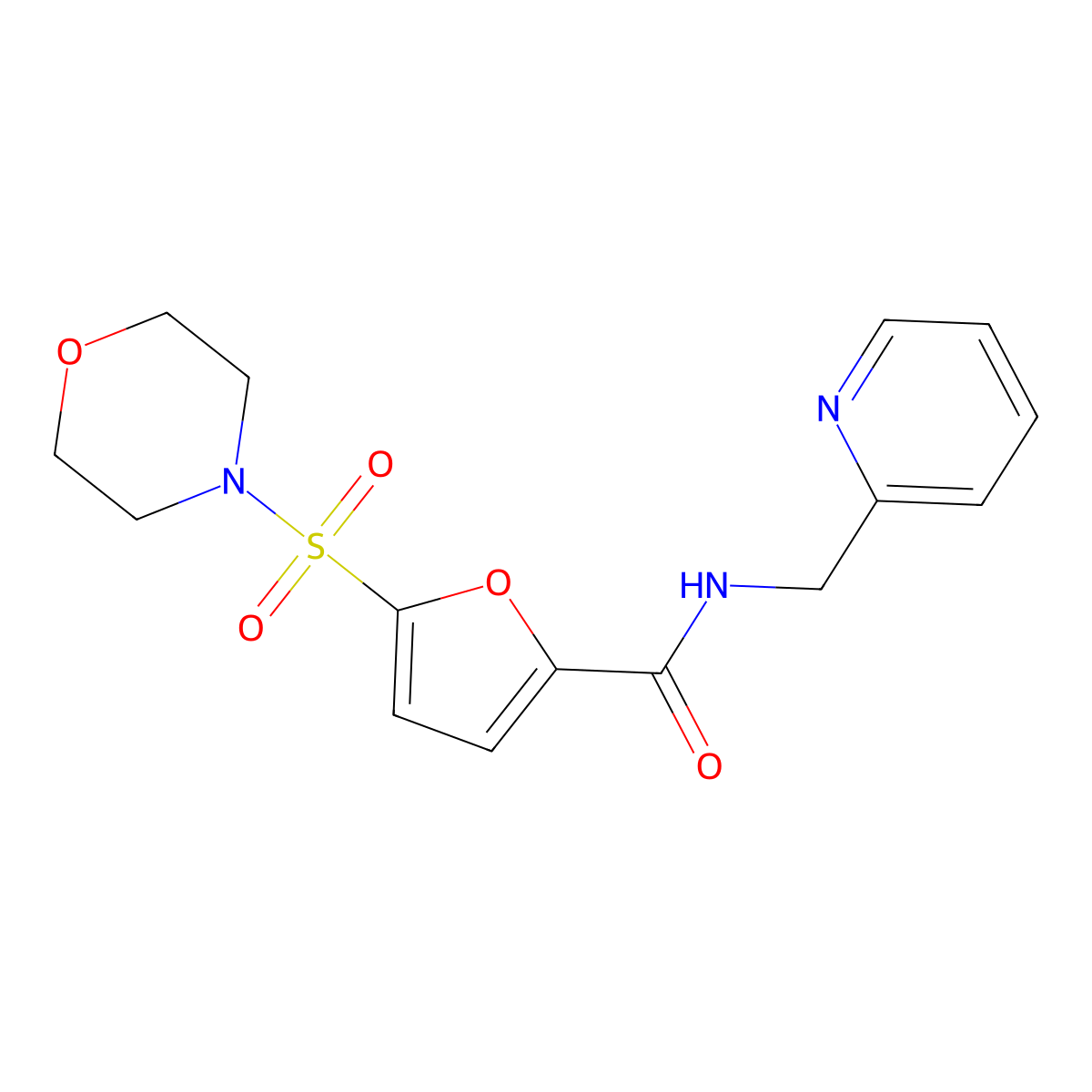5-(morpholine-4-sulfonyl)-N-[(pyridin-2-yl)methyl]furan-2-carboxamide molecular structure, CAS 1170647-04-7