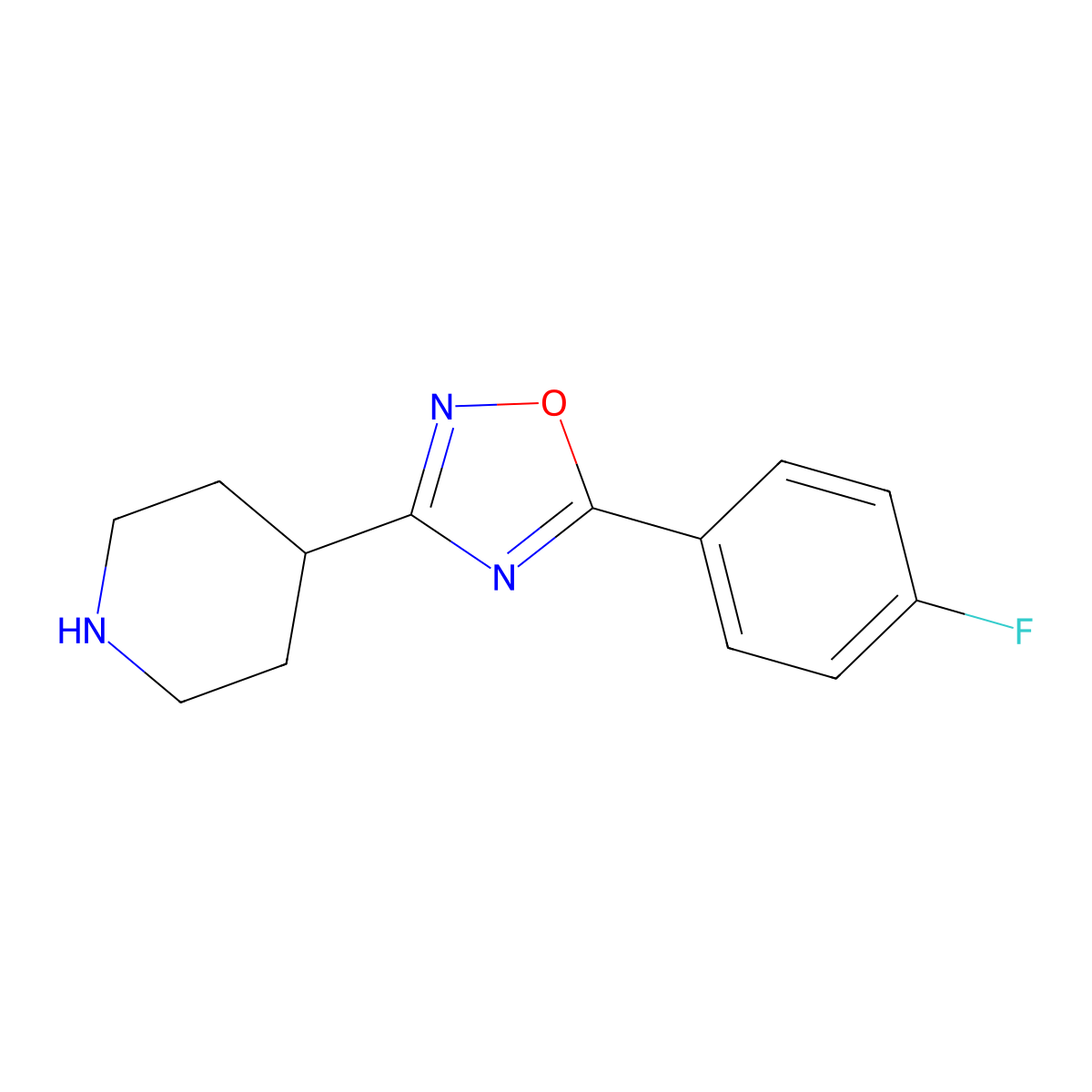 4-[5-(4-Fluorophenyl)-1,2,4-oxadiazol-3-YL]piperidine molecular structure, CAS 1170650-04-0