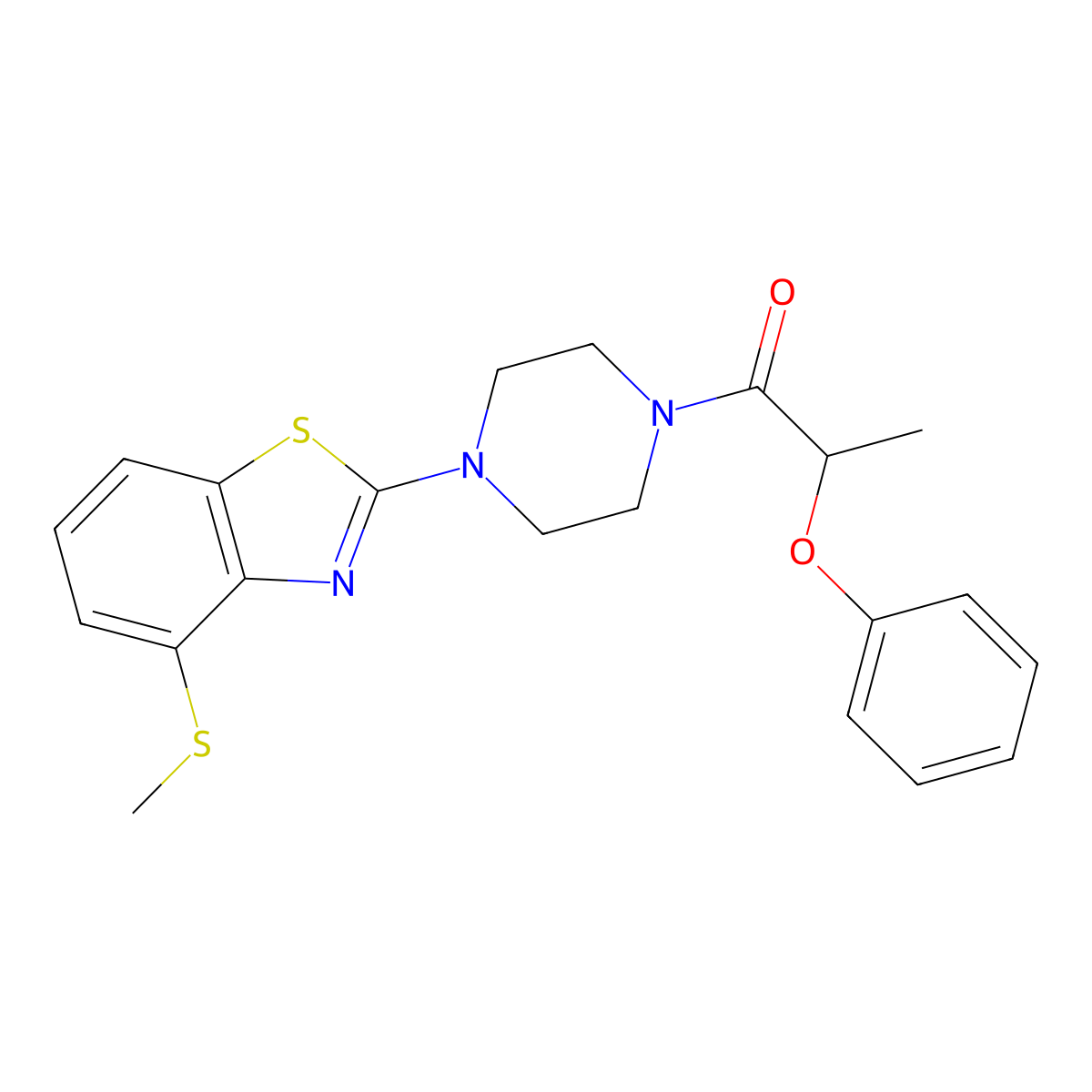 1-(4-(4-(Methylthio)benzo[d]thiazol-2-yl)piperazin-1-yl)-2-phenoxypropan-1-one molecular structure, CAS 1170650-96-0