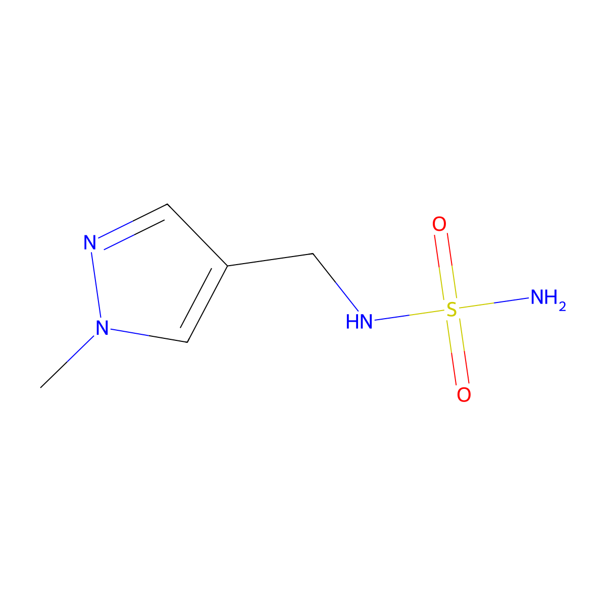N-[(1-Methyl-1H-pyrazol-4-YL)methyl]sulfamide molecular structure, CAS 1170651-67-8