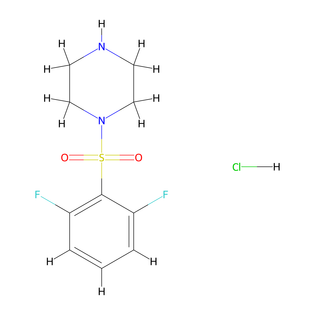 1-(2,6-Difluorobenzenesulfonyl)piperazine hydrochloride molecular structure, CAS 1170652-14-8